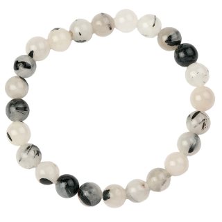 8mm Tourmalinated Quartz Bead Bracelet (1pc)