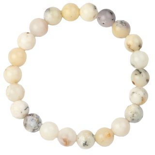 8mm White Opal Bead Bracelet (1pc)
