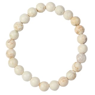 8mm Bead Bracelet White Magnesite (1pc)
