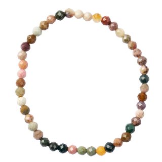 4mm Alashan Agate Faceted Bead Bracelet (1pc)