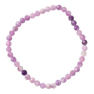 4mm Lepidolite Faceted Bead Bracelet (1pc)