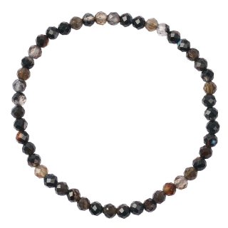 4mm Black Agate Faceted Bead Bracelet (1pc)