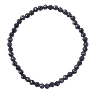 4mm Blue Goldstone Faceted Bead Bracelet (1pc)
