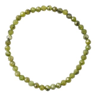 4mm Nephrite Jade Faceted Bead Bracelet (1pc)