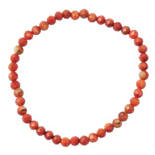 4mm Bamboo Coral Faceted Bead Bracelet (1pc)