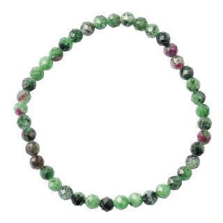 4mm Ruby Zoisite Faceted Bead Bracelet (1pc)
