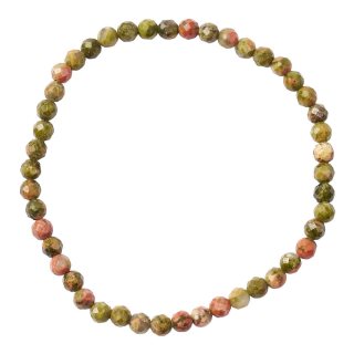 4mm Unakite Faceted Bead Bracelet (1pc)