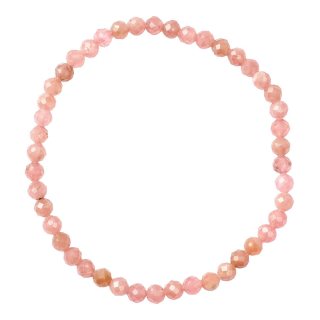 4mm Rhodocrosite Faceted Bead Bracelet (1pc)