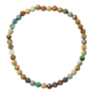 4mm Natural Turquoise (B) Faceted Bead Bracelet (1pc)