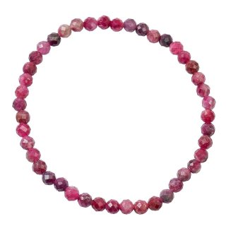 4mm Faceted Bead Bracelet, Ruby A Grade (1pc)