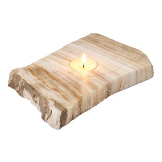 Amber Onyx Irregular Tealight Holder, Rough Edge 12x18x2cm (1pc)