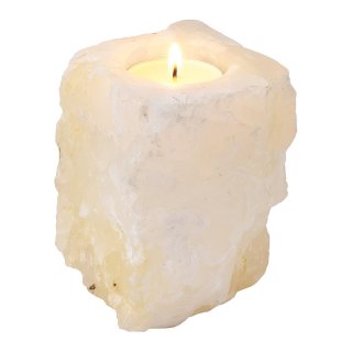 White Onyx Irregular Rustic Tealight Holder approx 8-12x5-6cm (1pc)
