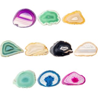 A0 Agate Slice Mixed (up to 2&quot;) (10 Pieces) NETT