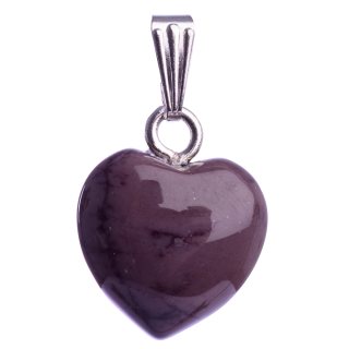 15mm Mookaite Heart Pendant, Silver Plated (1pc) NETT