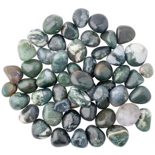 Agate Moss Green Small Tumblestone 10-20mm, India (250g) NETT