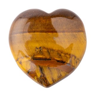 Tiger Eye Puff Heart Small 35x35x10mm (1 Piece) 