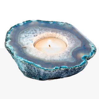 Agate Slab T-light Holder Green NETT