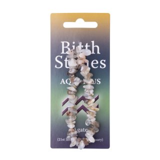 Aquarius, Agate Birthstone Chip Bracelet (10pcs) NETT