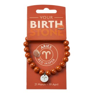 ARIES Red Jasper Birthstone Bead Bracelet with Charm (3pc) NFD