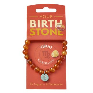 VIRGO Carnelian Birthstone Bead Bracelet with Charm (3pc) NFD