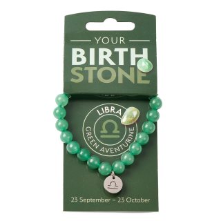 LIBRA Aventurine Birthstone Bead Bracelet with Charm (3pc) NFD