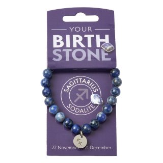 SAGITTARIUS Sodalite Birthstone Bead Bracelet with Charm (3pc) NFD