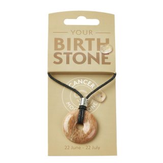 CANCER Moonstone Birthstone Donut Pendant on Thong with Charm (3pc) NFD