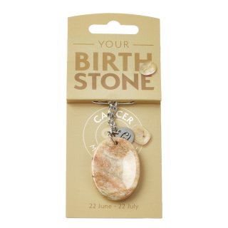 CANCER Moonstone Birthstone Keyring with Charm (3pc) NFD
