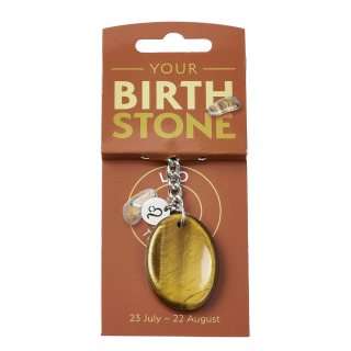 LEO Tiger Eye Birthstone Keyring with Charm (3pc) NFD