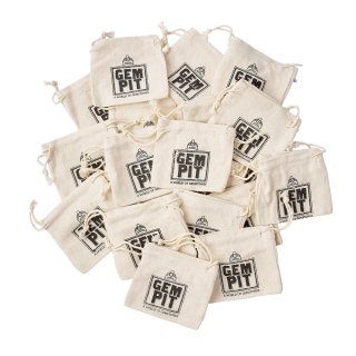 Canvas drawstring GEM PIT bag, 70x70mm (20pcs)