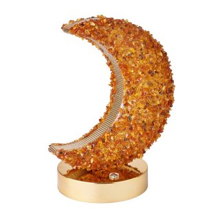 Amber Chip Moon Lamp, Gold Edge (1pc) NFD