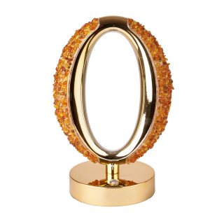 Amber Chip Oval Lamp, Gold Edge (1pc) NFD