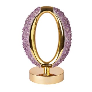 Amethyst Oval Lamp, Gold Edge (1pc) NFD