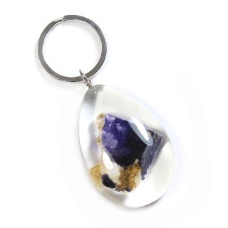 Blue John Fluorite in Resin Keyring (1pc) NETT