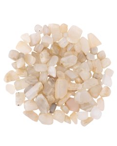Moonstone White Tumblestone Chips, India, approx. 8-15mm (100g) NFD