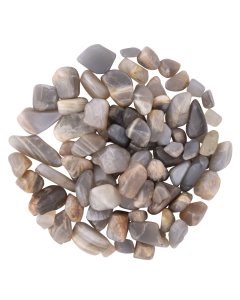 Moonstone Black Tumblestone Chips, India, approx. 8-15mm (100g) NFD