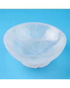 Selenite Round Bowl with Base, 15cm (1pc)