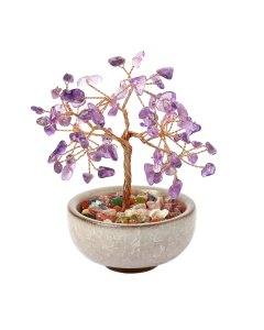 Amethyst Gemstone Tree in Cup, 115mm (1pc) NFD