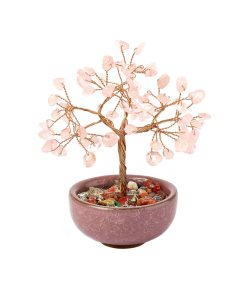 Rose Quartz Gemstone Tree in Cup,115mm (1pc) NFD