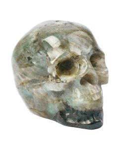 Labradorite Skull Incense Holder, approx 50mm (1pc) NFD