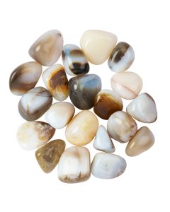 White Milky Opal Medium Tumblestones, 20-30mm (250g) 