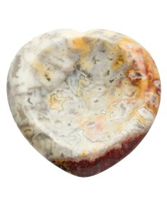 Crazy Lace Agate Yellow, Heart Worry Stone (1pc)
