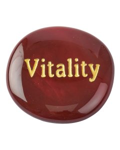 Carnelian Smoothstone with VITALITY etching (1pc)