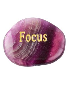 Rainbow Fluorite Smoothstone with FOCUS etching (1pc)