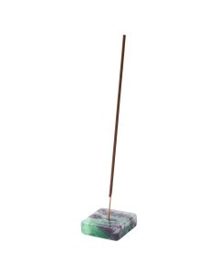 Rainbow Fluorite Square Incense Holder, 14x45mm (1pc)