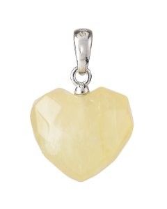 Candy Fluorite Faceted Heart Pendant, Sterling Silver (1pc)