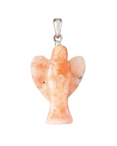 Sunstone Angel Pendant, Sterling Silver, 1" (1pc)