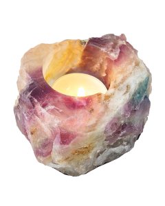 Rainbow Fluorite Tealight Holder (1 side polished) 500/900g (1pc)