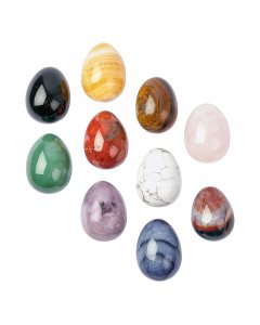 Assorted Gemstone Eggs, 32x40mm (10pcs)