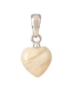 Tiny Moonstone Heart Pendant, 6x8mm, Sterling Silver (1pc)